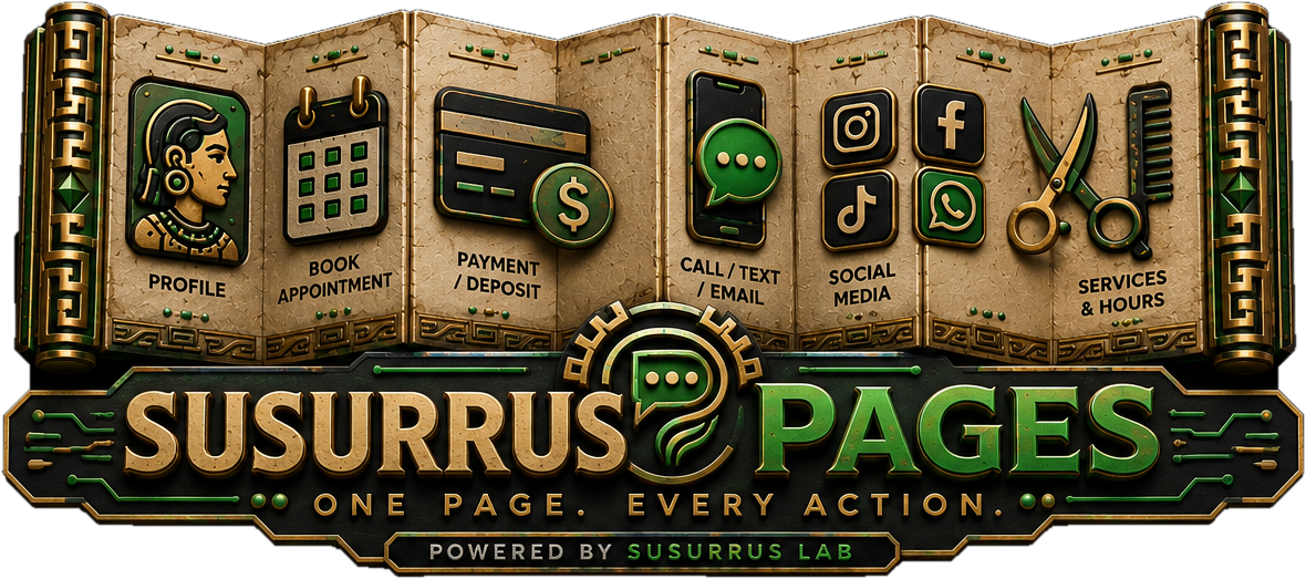 Susurrus Pages — One Page. Every Action. Powered by Susurrus Lab